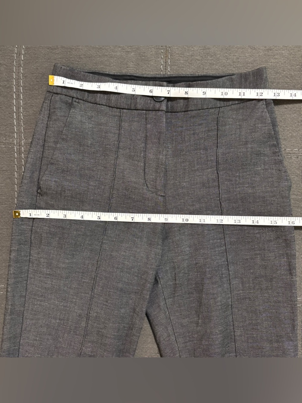 EXPRESS High Waisted Seamed Ankle Pants in Dark Grey | Crop Trouser | Size 00R - Picture 11 of 13